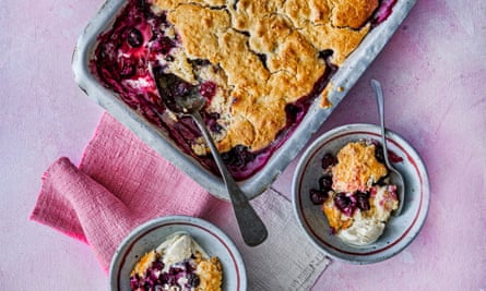 Blueberry, ginger and lime cobbler recipe by Nik Sharma. Prop styling: Pene Parker Food styling: Mary-Ange Lapierre.