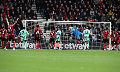 Marcus Tavernier (not pictured) fires a shot past Fulham keeper Bernd Leno to put the home side back on level terms.